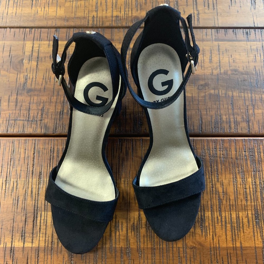 G by Guess | Black Suede Heeled Sandals